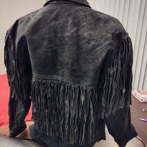 Western Style Fringed Lady Suede Leather Jacket